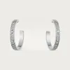 卡地亚/Cartier N8515193 - LOVE圈形耳环 中号款 铺镶钻石 18K白金 - 白金 钻石