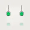 卡地亚/Cartier N8515194 - Cartier Destinée垂坠式耳环 镶嵌2颗祖母绿型切割祖母绿 铺镶钻石 18K白金 - 白金 祖母绿 钻石
