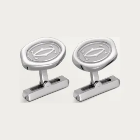 卡地亚/Cartier OG000144 封蜡章装饰袖扣 纯银 镀钯饰面 