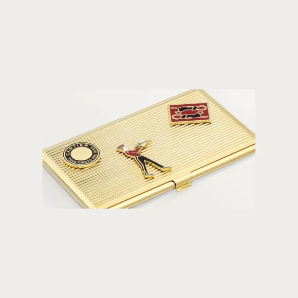 卡地亚/Cartier OG000468 Diabolo de Cartier卡片夹 黑漆镀金饰面金属 