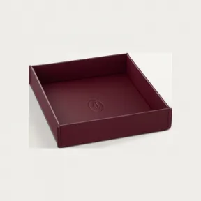 卡地亚/Cartier OG000519 Must de Cartier中号款饰品托盘 酒红色小牛皮 