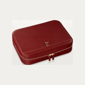卡地亚/Cartier OG000668 Diabolo de Cartier旅行珠宝盒 红色小牛皮 