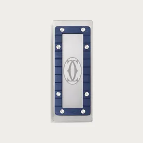 卡地亚/Cartier OG000747 - Santos de Cartier钞票夹 - 精钢 覆以蓝色PVD镀层的条纹金属