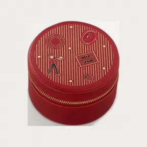 卡地亚/Cartier OG000808 Diabolo de Cartier珠宝盒 超小号款 红色小牛皮 镀金饰面 