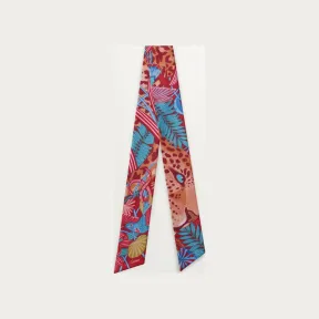 卡地亚/Cartier OS000121 猎豹丛林发丝巾 橙色斜纹真丝 