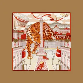 卡地亚/Cartier OS000147 披肩 羊绒和红色与米色真丝 