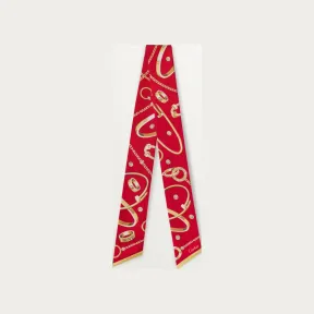 卡地亚/Cartier OS000171 - Precious Mundanity Bandeau细丝巾 - 红色斜纹真丝