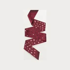 卡地亚/Cartier OS000282 - Panthere dots图案Bandeau细丝巾 - 葡萄红色斜纹真丝