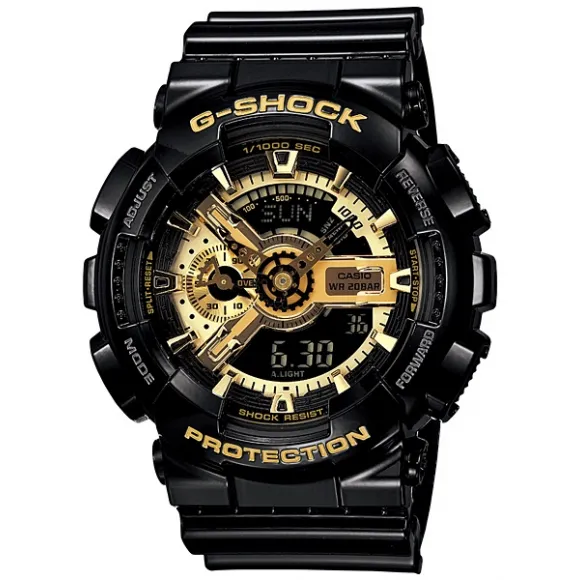 卡西欧/Casio G-SHOCK 时尚潮流双显黑金系列运动手表GA-110GB-1A