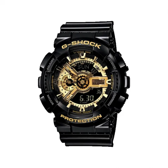 卡西欧/Casio G-SHOCK 时尚潮流双显黑金系列运动手表GA-110GB-1APRCC