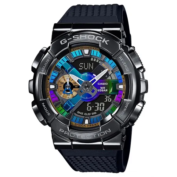 卡西欧/Casio G-SHOCK 金属表壳 防水防震防磁运动时尚表款 GM-110B-1APR