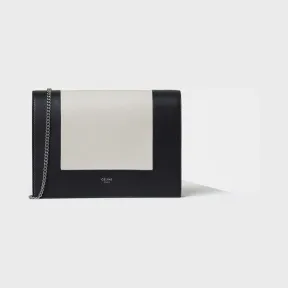 思琳/Celine  Frame黑白双色光滑小羊皮链条晚装手包 107773AO4.01WB