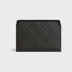 思琳/Celine 男士 Triomphe 帆布和小牛皮文件夹 10D472BTB.38NO