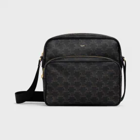 思琳/Celine 男士 Triomphe 帆布和小牛皮大号口袋邮差包 190822BSZ.38NO