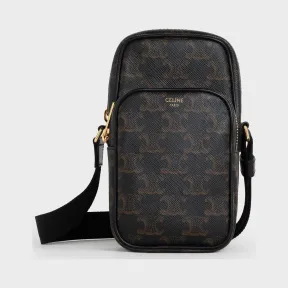 思琳/Celine 男士 Triomphe 帆布和小牛皮迷你口袋邮差包 190832BSZ.38NO