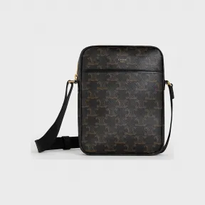 思琳/Celine 男士 Triomphe 帆布和小牛皮竖款邮差包 190872BSZ.38NO