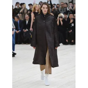 思琳/Celine  驼色超轻小牛皮饰束带喇叭裤 21R517523.02CM