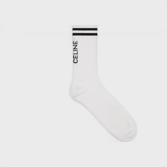 思琳/Celine CELINE条纹棉质短袜 2A25P035N.01WB.L