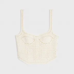 思琳/Celine 女士 钩针编织棉质胸衣式背心 2AE53923T.01OW.L