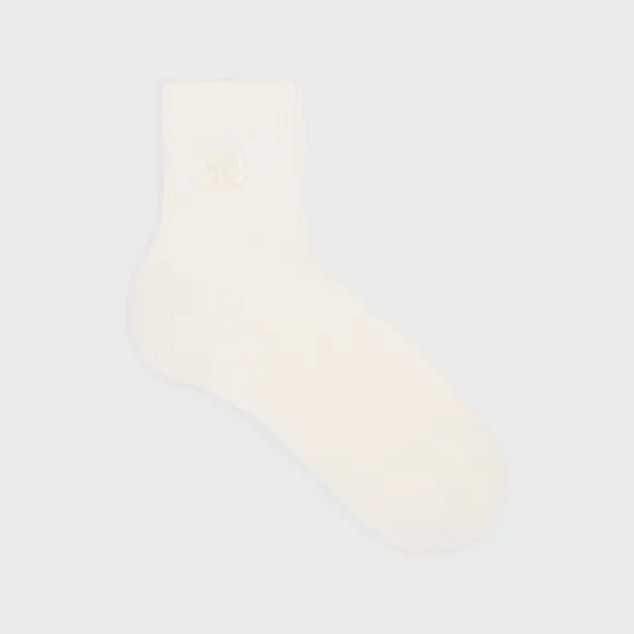 思琳/Celine TRIOMPHE罗纹棉质短袜 2AT6A814X.00GT
