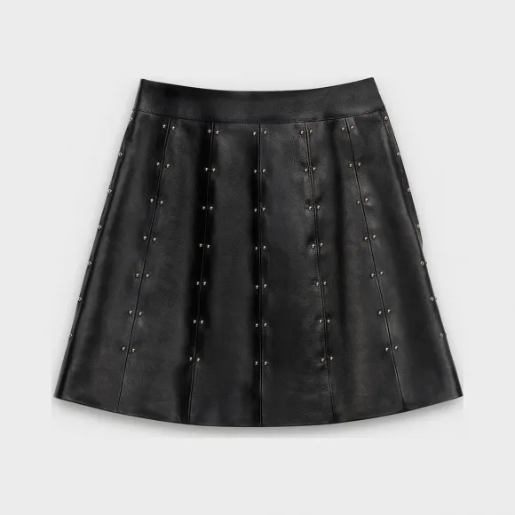 思琳/Celine 女士 A字版型小羊皮半裙 2H044275D.38NO