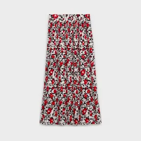 思琳/Celine 女士 花朵印花Sablé面料长款百褶半裙 2J056905D.27BW