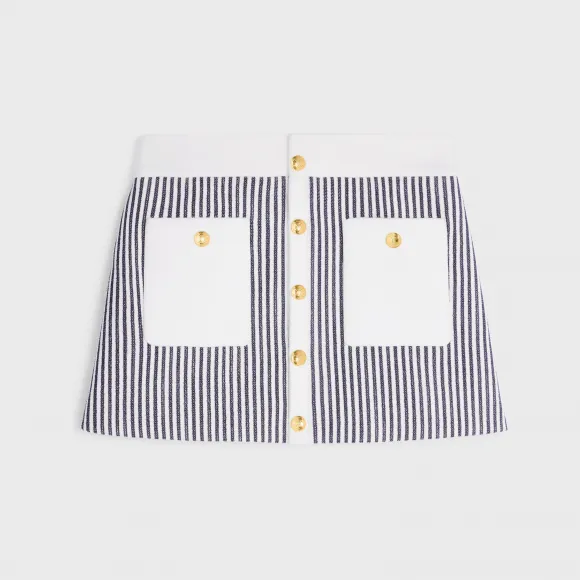 思琳/Celine 女士 纹理羊毛迷你秋千裙 2J628063V.01NQ.34