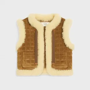 思琳/Celine 绗缝拼接皮革背心 2O092039F.02CR.34