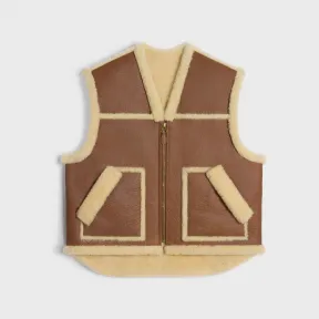 思琳/Celine 羊毛革复古饰面背心 2O137676R.03CR