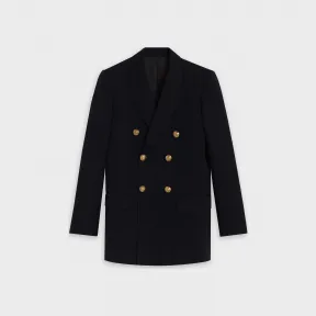 思琳/Celine 女士 斜角羊毛双排扣长西装褛 - 海军蓝 2V684092D.07MR