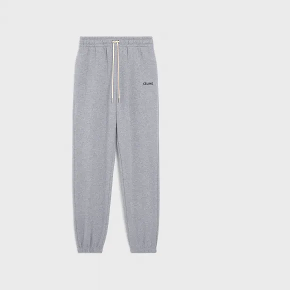 思琳/Celine 男士 棉质CELINE刺绣慢跑裤 - 灰色 / 黑色 2Z062670Q.09GB