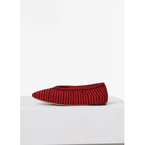 思琳/Celine  红色和黑色条纹针织软便鞋 317972SVBC.27RB
