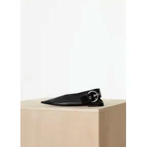 思琳/Celine  Babouche黑色亮面小羊皮V口平底便鞋 318013NBAC.38NO