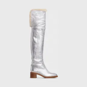 思琳/Celine 女士 CELINE Folco 金属质感小牛皮过膝靴 334253093C.36AG