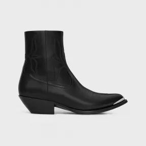 思琳/Celine LEON亮泽蛇皮革金属鞋头拉链靴 359354505C.38NO