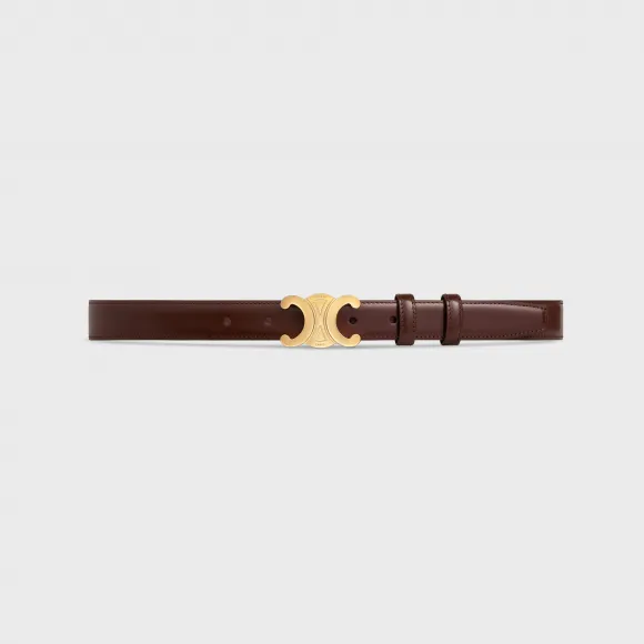 思琳/Celine 女士 平滑小牛皮Triomphe皮带 - 黝黑色 45AK93A01.38NO