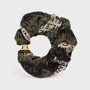 思琳/Celine 女士  CAMOUFLAGE 金色饰面黄铜和卡其色桑蚕丝发带 460CO2SIB.15GK.TU