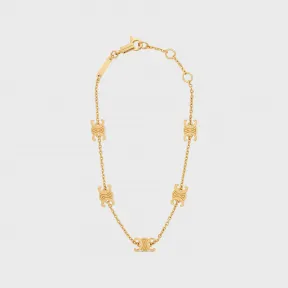 思琳/Celine 女士 TRIOMPHE迷你TRIOMPHE金色饰面黄铜手链 460MT6BRA.35OR.TU