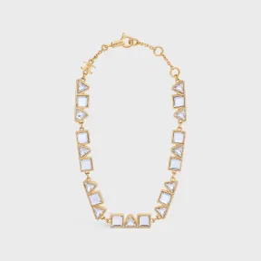 思琳/Celine GEOMETRIC金色饰面黄铜和水钻手链 460YF6BRS.35OR