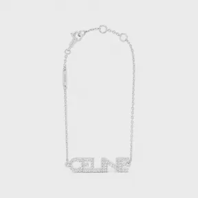 思琳/Celine MONOCHROMS铑银色饰面黄铜和水晶水钻手链 460YS6BCZ.36SI