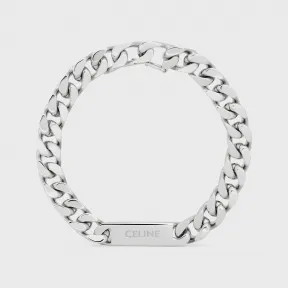 思琳/Celine GOURMETTE铑银色饰面黄铜手链 460ZK6BRA.36SI