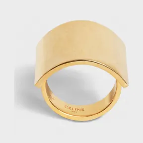 思琳/Celine 女士 Simple Forms金色饰面黄铜方形戒指 46N136BRA.35OR