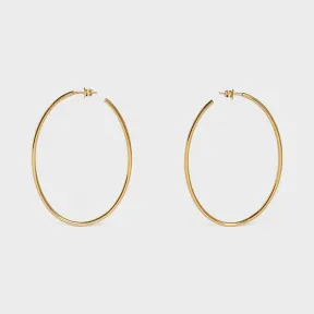 思琳/Celine 女士 Simple Forms金色饰面黄铜椭圆形圈式耳环 46N246BRA.35OR