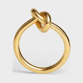 思琳/Celine 女士 Knot金色饰面黄铜戒指 46N636BRA.35OR