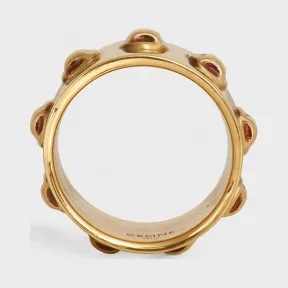 思琳/Celine 女士 ClousCELINE复古金色饰面黄铜戒指 46P396BRA.35VG