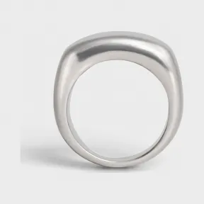 思琳/Celine 女士 Simple Forms 大号铑银色饰面黄铜戒指 46P546BRA.36VR