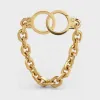 思琳/Celine 女士 Chaîne Triomphe 小号镀金handcuff 手环 46Q556SIV.35OR