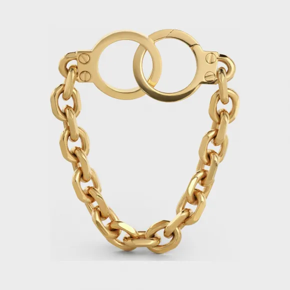 思琳/Celine 女士 Chaîne Triomphe 小号镀金handcuff 手环 46Q556SIV.35OR