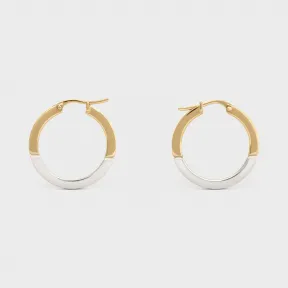 思琳/Celine 女士 Simple Forms 铑银色和金色饰面黄铜圈式耳环 46Q696BRA.36AO