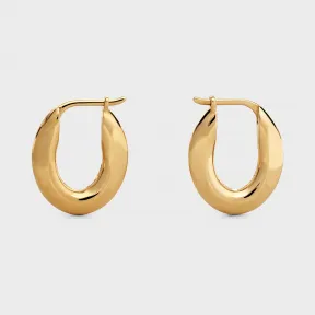 思琳/Celine 女士 Chaîne Triomphe 镀金银质小耳环 46Q706SIV.35OR